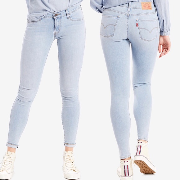 levi's 710 super skinny light blue